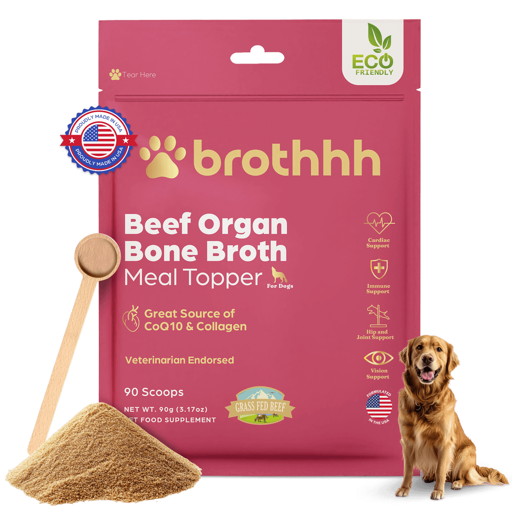 100% Grass-fed Beef Organ Bone Broth Complex Meal Topper for Dogs