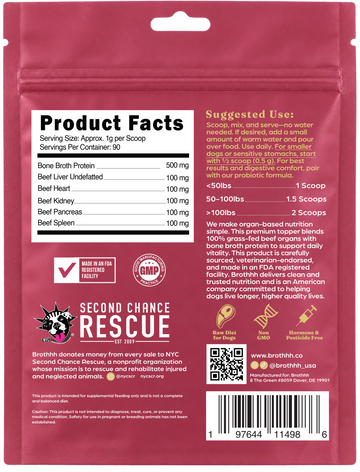 Back of The Meal Topper bag